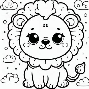 Lion for kids coloring