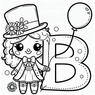 Sketch Of Alphabet B For Kids Coloring