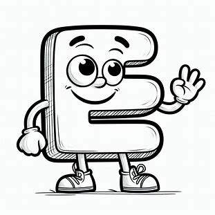 Sketch Of Alphabet E For Kids Coloring