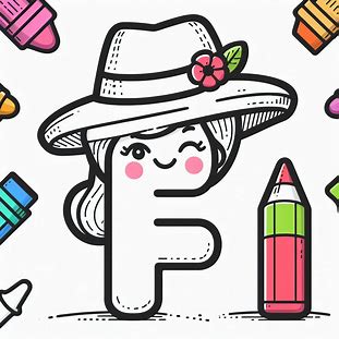 Sketch Of Alphabet F For Kids Coloring