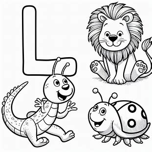 Sketch Of Alphabet L For Kids Coloring