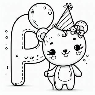 Sketch Of Alphabet P For Kids Coloring