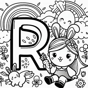 Sketch Of Alphabet R For Kids Coloring