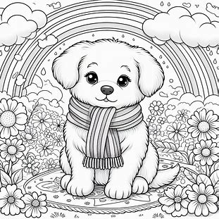 Cartoon Puppy For Kids Coloring