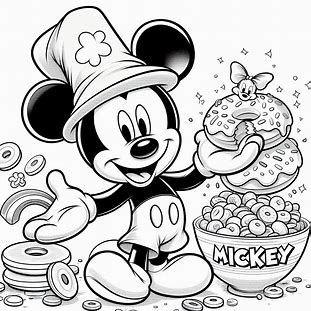 Cheerful Mickey Mouse For Kids Coloring