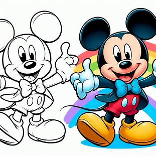 Cute Mickey Mouse For Kids Coloring