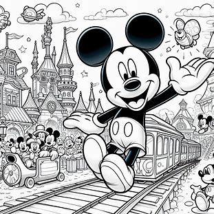 Mickey Mouse Dancing For Kids Coloring